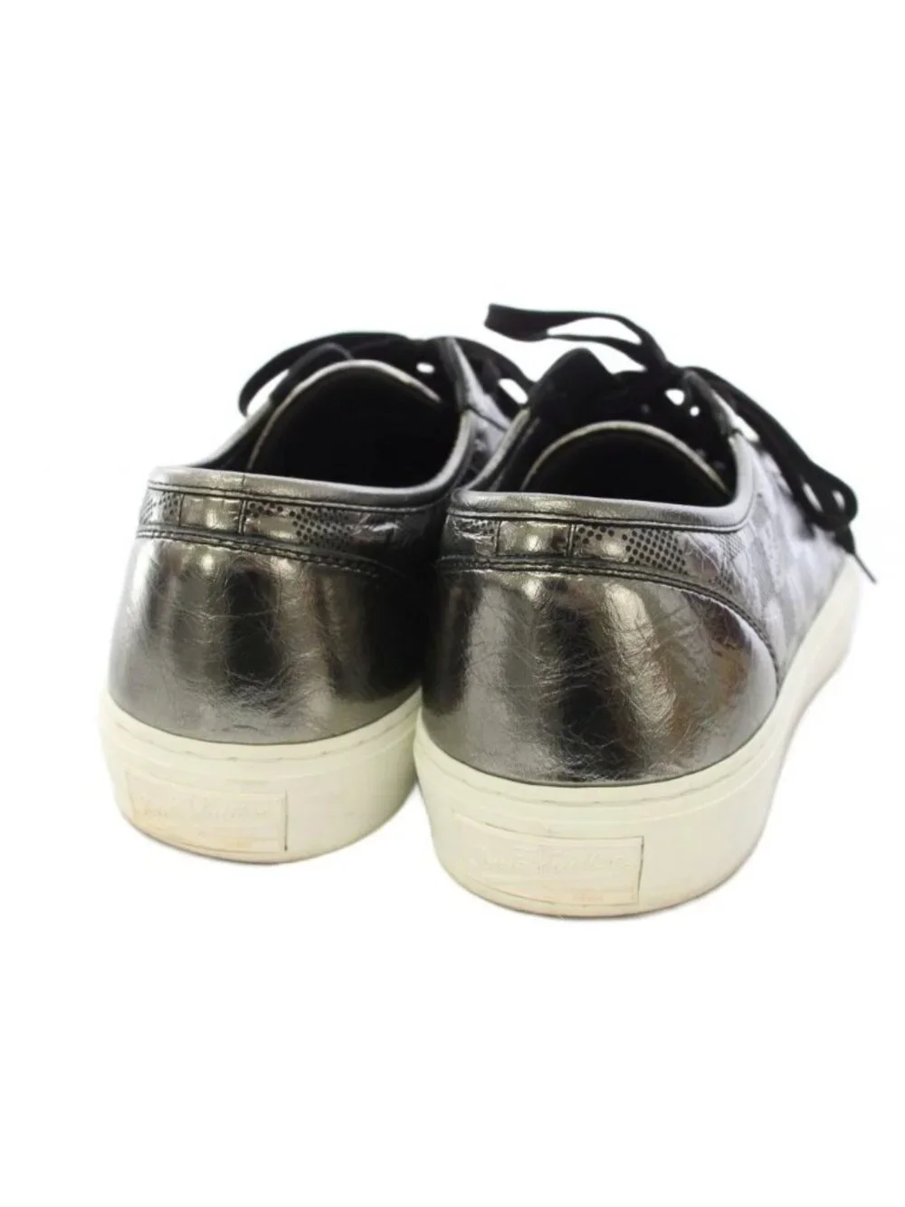 Louis Vuitton Tattoo Line Sneakers Low Cut Damier Metallic Silver TK 9